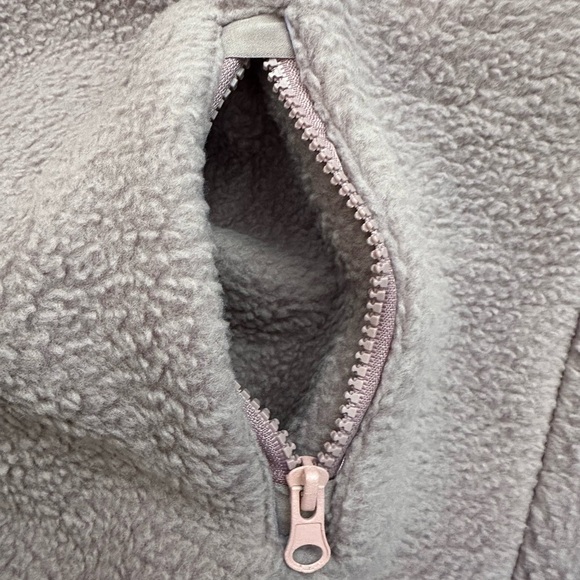 Womens Half Zip Pullover Cropped Sweatshirt, Sherpa Fleece Jacket - Picture 9 of 9